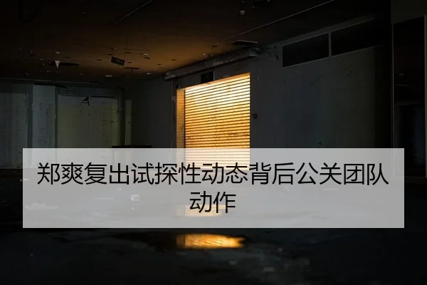 郑爽复出试探性动态背后公关团队动作